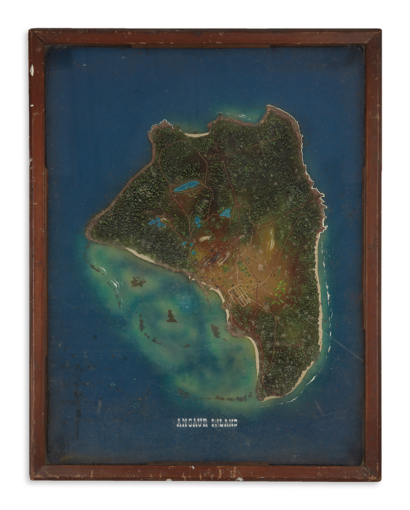 (WORLD WAR TWO.) Relief map of Anguar Island.